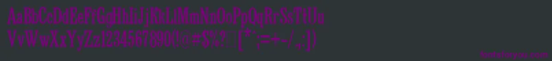 フォントBruskovayaCompressedPlain.001.001 – 黒い背景に紫のフォント