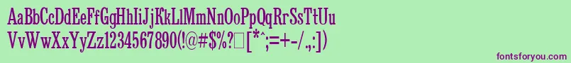 BruskovayaCompressedPlain.001.001 Font – Purple Fonts on Green Background