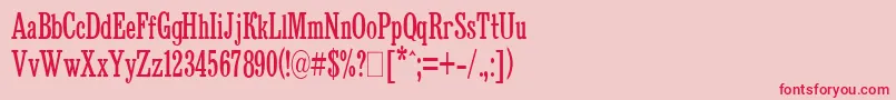 BruskovayaCompressedPlain.001.001フォントについての詳細 フォントBruskovayaCompressedPlain.001.001 – ピンクの背景に赤い文字