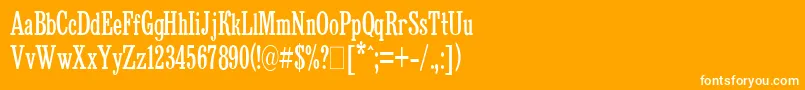 フォントBruskovayaCompressedPlain.001.001 – オレンジの背景に白い文字