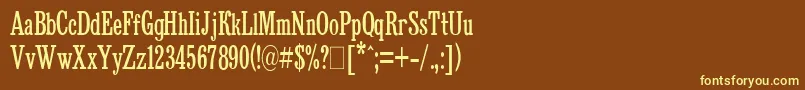 BruskovayaCompressedPlain.001.001-Schriftart – Gelbe Schriften auf braunem Hintergrund