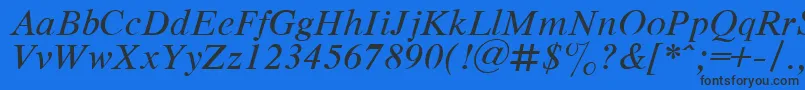 RespectItalic.001.001-fontti – mustat fontit sinisellä taustalla