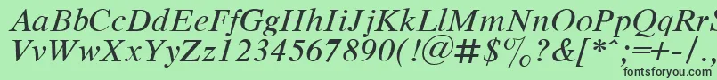 Шрифт RespectItalic.001.001 – чёрные шрифты на зелёном фоне
