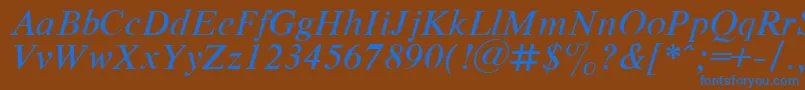 フォントRespectItalic.001.001 – 茶色の背景に青い文字