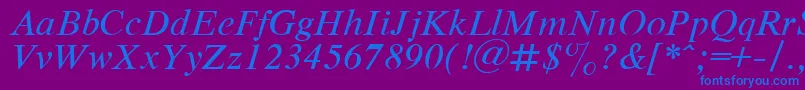 Fonte RespectItalic.001.001 – fontes azuis em um fundo violeta