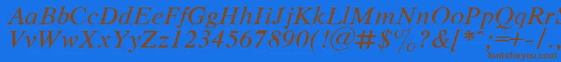 フォントRespectItalic.001.001 – 茶色の文字が青い背景にあります。