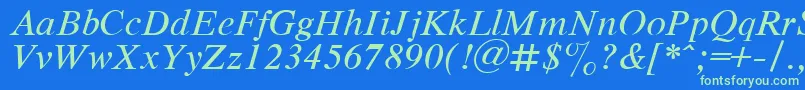 RespectItalic.001.001 Font – Green Fonts on Blue Background