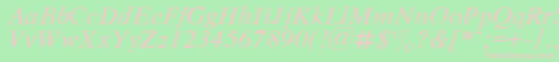 Шрифт RespectItalic.001.001 – розовые шрифты на зелёном фоне