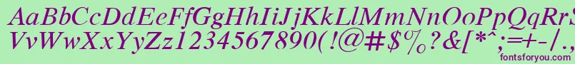 RespectItalic.001.001 Font – Purple Fonts on Green Background