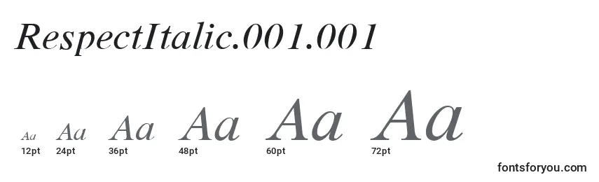 Размеры шрифта RespectItalic.001.001