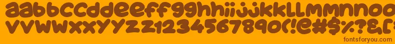 JuicyFruityPlain Font – Brown Fonts on Orange Background