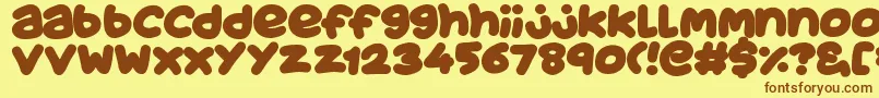 JuicyFruityPlain Font – Brown Fonts on Yellow Background
