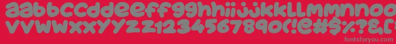 JuicyFruityPlain Font – Gray Fonts on Red Background