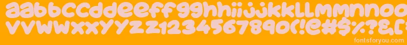 Шрифт JuicyFruityPlain – розовые шрифты на оранжевом фоне