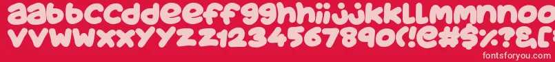 JuicyFruityPlain Font – Pink Fonts on Red Background