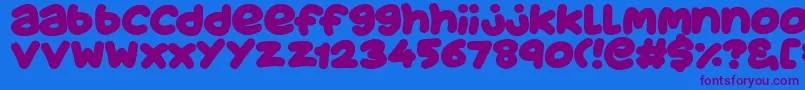 JuicyFruityPlain Font – Purple Fonts on Blue Background