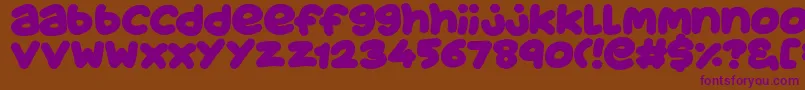 JuicyFruityPlain Font – Purple Fonts on Brown Background