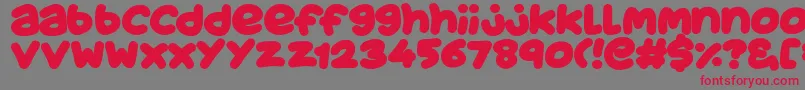 JuicyFruityPlain Font – Red Fonts on Gray Background
