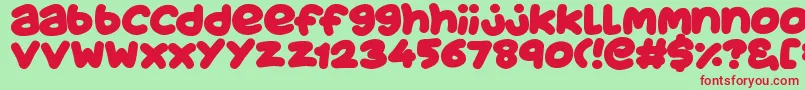 JuicyFruityPlain Font – Red Fonts on Green Background