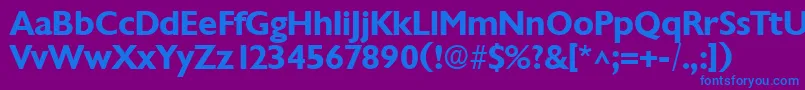 ChantillyBold Font – Blue Fonts on Purple Background