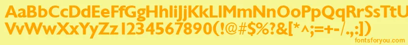 ChantillyBold Font – Orange Fonts on Yellow Background