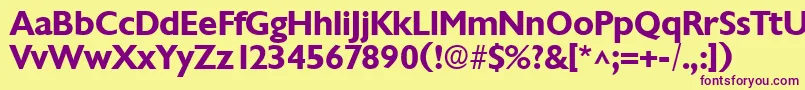 ChantillyBold Font – Purple Fonts on Yellow Background