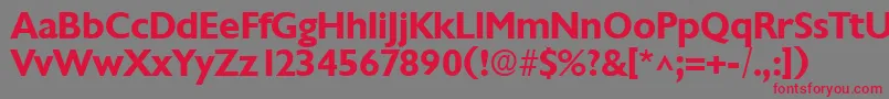 フォントChantillyBold – 赤い文字の灰色の背景