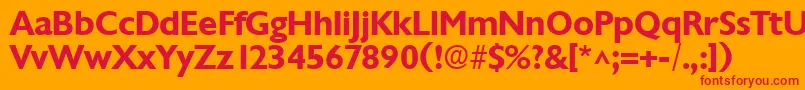 ChantillyBold Font – Red Fonts on Orange Background