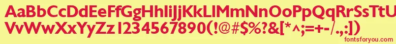 ChantillyBold Font – Red Fonts on Yellow Background