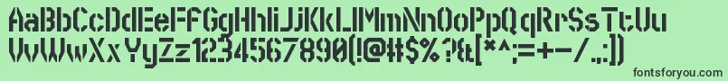 フォントSworeGames – 緑の背景に黒い文字