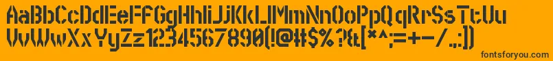SworeGames-Schriftart – Schwarze Schriften auf orangefarbenem Hintergrund