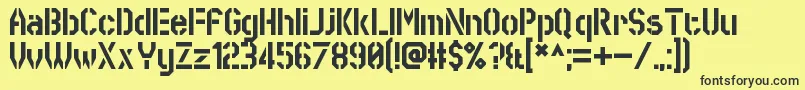 SworeGames-Schriftart – Schwarze Schriften auf gelbem Hintergrund