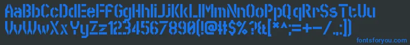 フォントSworeGames – 黒い背景に青い文字