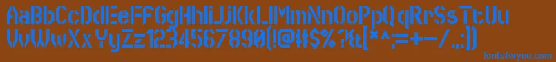 フォントSworeGames – 茶色の背景に青い文字