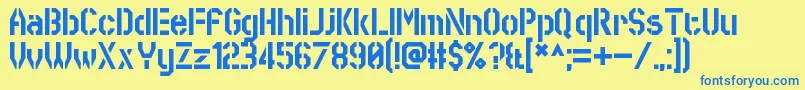 SworeGames-Schriftart – Blaue Schriften auf gelbem Hintergrund