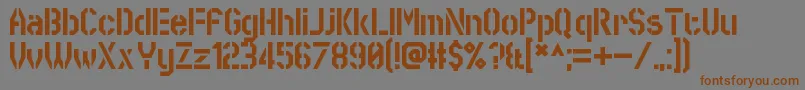 フォントSworeGames – 茶色の文字が灰色の背景にあります。