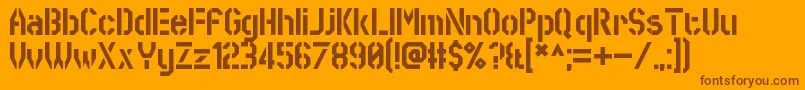 SworeGames-Schriftart – Braune Schriften auf orangefarbenem Hintergrund