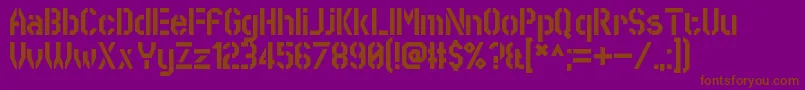 SworeGames-Schriftart – Braune Schriften auf violettem Hintergrund