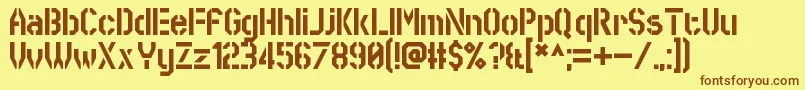 SworeGames-fontti – ruskeat fontit keltaisella taustalla