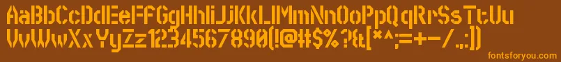 フォントSworeGames – オレンジ色の文字が茶色の背景にあります。