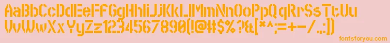 SworeGames-fontti – oranssit fontit vaaleanpunaisella taustalla