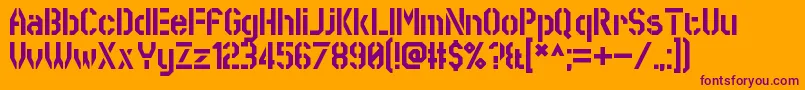 SworeGames-Schriftart – Violette Schriften auf orangefarbenem Hintergrund