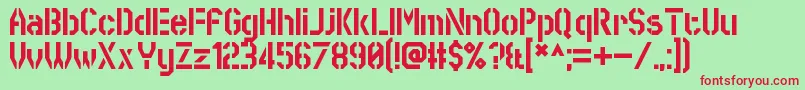 SworeGames Font – Red Fonts on Green Background