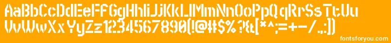 SworeGames-Schriftart – Weiße Schriften auf orangefarbenem Hintergrund