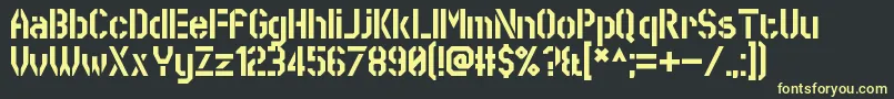 SworeGames-Schriftart – Gelbe Schriften auf schwarzem Hintergrund