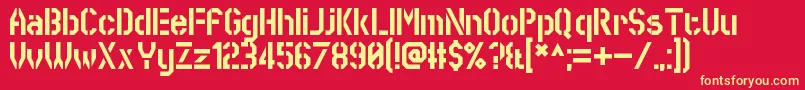 SworeGames-fontti – keltaiset fontit punaisella taustalla