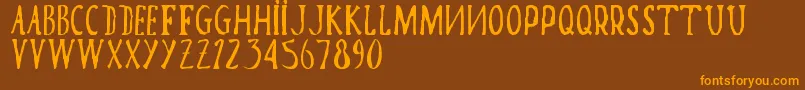 PomaRg Font – Orange Fonts on Brown Background