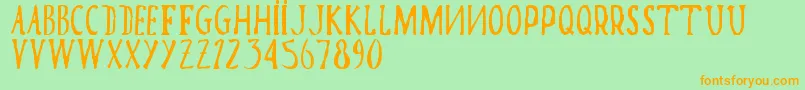 PomaRg Font – Orange Fonts on Green Background