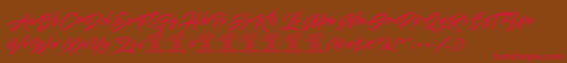 Mistuki1PersonalUse Font – Red Fonts on Brown Background