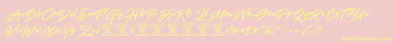 Mistuki1PersonalUse Font – Yellow Fonts on Pink Background